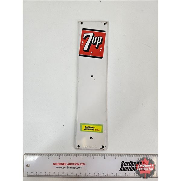 Vintage 7 UP Advertising Screen Door Push Plate (Measures : 12"H x 2-3/4"W)