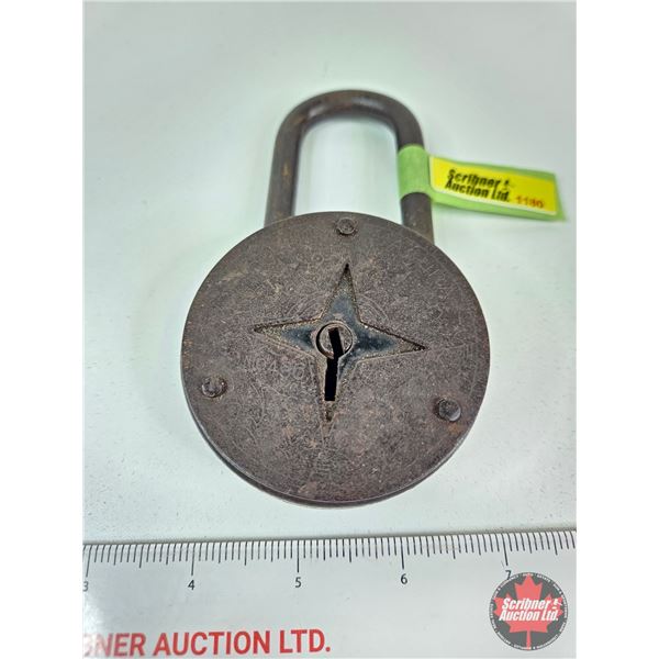 Large Round Iron Padlock  (Note : No Key)