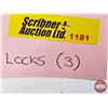 Image 13 : Vintage/Antique Padlocks (3) (Note : No Keys)