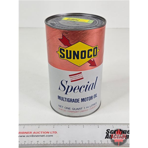 SUNOCO Special Multigrade Motor Oil Can (Cardboard) (Measures : 6-1/2"H x 4"Dia)