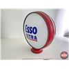 Image 11 : Esso Extra Gas Pump Globe (Metal Frame & Glass) (Measures : 19-1/2"H x 17-1/2"W x 7"D)