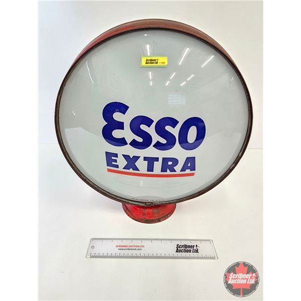 Esso Extra Gas Pump Globe (Metal Frame & Glass) (Measures : 19-1/2"H x 17-1/2"W x 7"D)