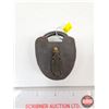 Image 1 : Antique/Vintage Heart-Shaped Iron Padlock w/Brass Keyhole Cover (Note : No Key)