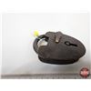 Image 3 : Antique/Vintage Heart-Shaped Iron Padlock w/Brass Keyhole Cover (Note : No Key)