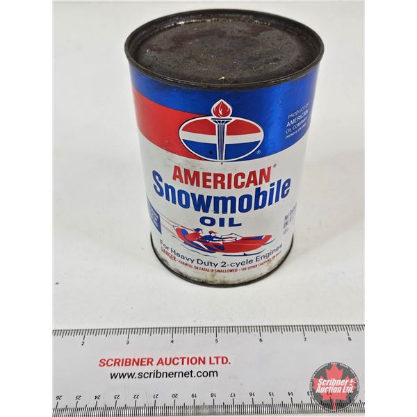 AMERICAN Snowmobile Oil Can (Cardboard) (Measures : 5-1/2"H x 4"Dia)
