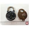 Image 1 : Antique Padlocks (2) : One Brass "H.R. Parr" (Note : No Keys)