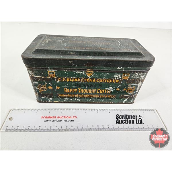 Blanke's Happy Thought Coffee Tin  (Measures : 4-1/2"H x 9"W x 4-3/4"D)