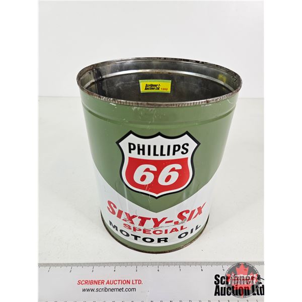 PHILLIPS 66 Motor Oil Can : Sixty-Six Special (Measures : 7-3/4"H x 6-1/2"Dia)