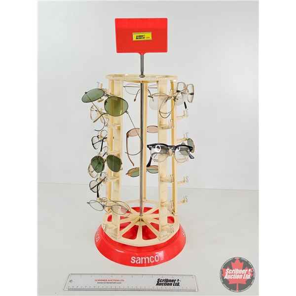 Samco Glasses Store Display Carousel : c/w 14 Pairs of Glasses (Measures 25"H)