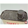 Image 13 : OIL TIN COMBO (2) : - SHELL Outboard Motor Oil - ESSO Marvelube Outboard Oil (Both Measures : 7-3/4"