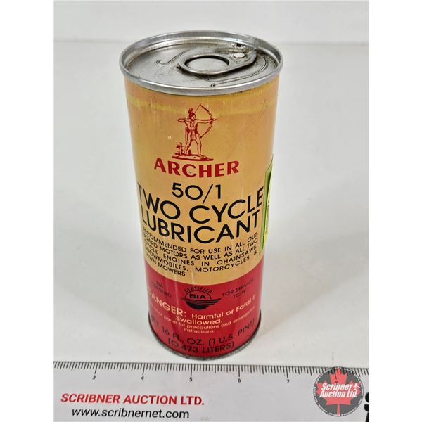 ARCHER Two Cycle Lubricant Tin (Measures : 6-1/4"H x 2-1/2"Dia)
