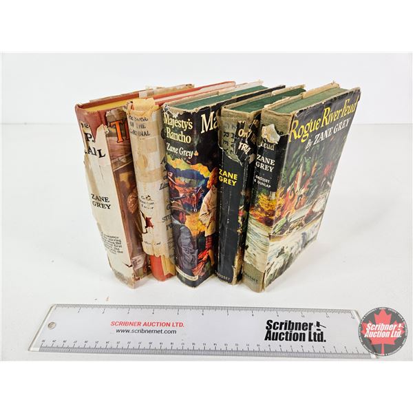 Hardcover Books : (5) - Zane Grey (4) - Gene Stratton-Porter (1)