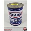 Image 1 : SEARS PREMIUM Motor Oil Tin (Measures : 5-1/2"H x 4"Dia)