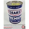 Image 3 : SEARS PREMIUM Motor Oil Tin (Measures : 5-1/2"H x 4"Dia)