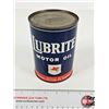 Image 1 : SOCONY-VACUUM OIL COMPANY Lubrite Motor Oil Can  (Measures : 5-1/2"H x 4"Dia)