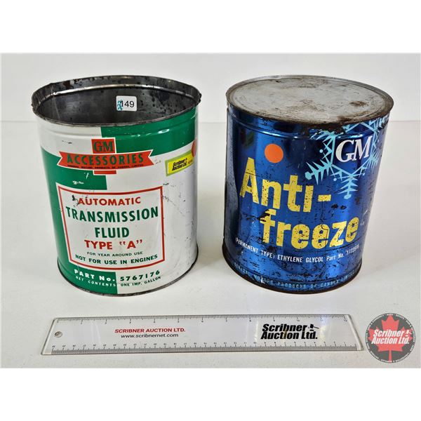 GM Combo (2) : - Automatic Transmission Fluid Type A Can - Anti-freeze Can (Both Measures : 8"H x 7"