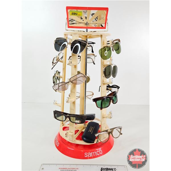 Samco Glasses Store Display Carousel : c/w 17 Pairs of Glasses (Measures 25"H)