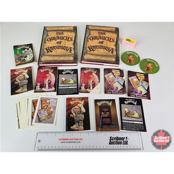 THE WORLD OF KRYSTONIA Group : - The Chronicles of Krystonia Hardcover Books (2) - Pin Back Buttons 