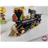 Image 2 : Snow White Dwarf Garden Gnomes (3) w/Toy SS 7501 Locomotive Train Engine (Tallest Gnome Measures : 6