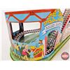 Image 4 : Vintage J.Chein & Company Tin Litho Roller Coaster w/New Belt and 2 Cars (1950's Toy) (Measures : 10