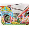 Image 6 : Vintage J.Chein & Company Tin Litho Roller Coaster w/New Belt and 2 Cars (1950's Toy) (Measures : 10