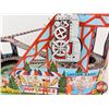 Image 7 : Vintage J.Chein & Company Tin Litho Roller Coaster w/New Belt and 2 Cars (1950's Toy) (Measures : 10