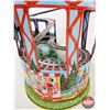 Image 9 : Vintage J.Chein & Company Tin Litho Roller Coaster w/New Belt and 2 Cars (1950's Toy) (Measures : 10