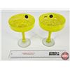Image 1 : Hand-Blown Margarita Glasses (2): (Yellow) (Measure : 6-3/4"H)