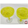 Image 2 : Hand-Blown Margarita Glasses (2): (Yellow) (Measure : 6-3/4"H)