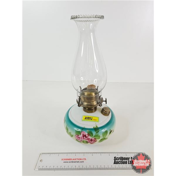 Coal Oil Parlor Lamp w/Hamilton Burner (Total Height w/Chimney : 14-1/2"H)