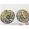 Image 2 : Hand-Blown Margarita Glasses (2): (Confetti Pattern) (Measure : 6-3/4"H)