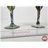 Image 5 : Hand-Blown Margarita Glasses (2): (Confetti Pattern) (Measure : 6-3/4"H)