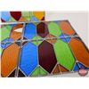 Image 10 : Stain Glass Panels (5) : (Amber Glass Broken in One Panel) (Each Measures : 7-1/2"H x 13-1/4"W)