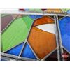 Image 12 : Stain Glass Panels (5) : (Amber Glass Broken in One Panel) (Each Measures : 7-1/2"H x 13-1/4"W)