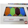 Image 2 : Stain Glass Panels (5) : (Amber Glass Broken in One Panel) (Each Measures : 7-1/2"H x 13-1/4"W)