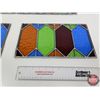 Image 3 : Stain Glass Panels (5) : (Amber Glass Broken in One Panel) (Each Measures : 7-1/2"H x 13-1/4"W)