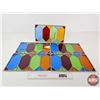 Image 8 : Stain Glass Panels (5) : (Amber Glass Broken in One Panel) (Each Measures : 7-1/2"H x 13-1/4"W)