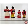 Image 2 : Two Sets of Black Americana Salt & Pepper Shakers  - Tallest Set "Aunt Jemima & Uncle Mose" (Measure