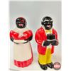 Image 3 : Two Sets of Black Americana Salt & Pepper Shakers  - Tallest Set "Aunt Jemima & Uncle Mose" (Measure