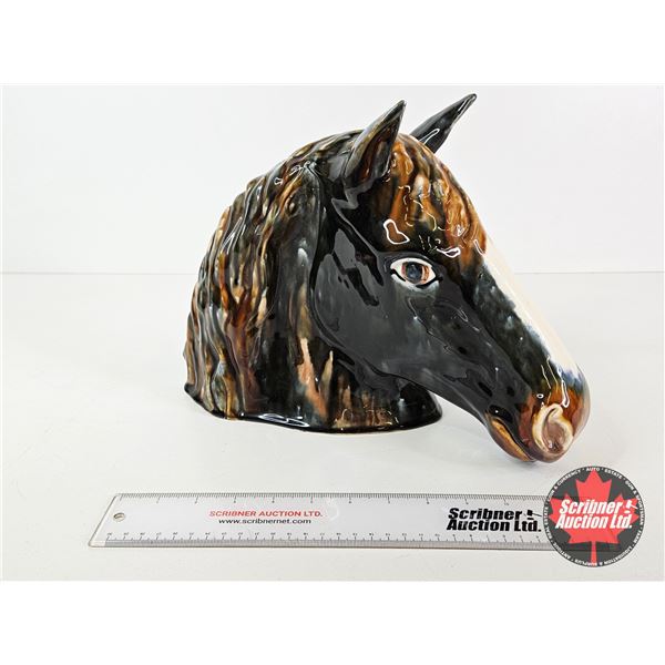 Medicine Hat Potteries Horse Head Bust (Bust Measures : 10"H) Label Inside Base "Originated in M. Mc