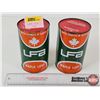 Image 1 : UFA Automatic Transmission Fluid Cans (2) : Maple Leaf (Both Full) (Both Measure : 6-1/2"H x 4"Dia)