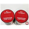 Image 5 : UFA Automatic Transmission Fluid Cans (2) : Maple Leaf (Both Full) (Both Measure : 6-1/2"H x 4"Dia)