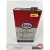 Image 10 : ESSO Oil Cans (2) : - Gear Oil (Partially Full) (Measures : 11-1/2"H x 6-3/4"W x 4"D) - Outboard Eas