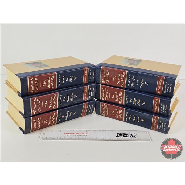 Hardcover Books : Winston S. Churchill : "The Second World War"  (Volumes 1 through 6)