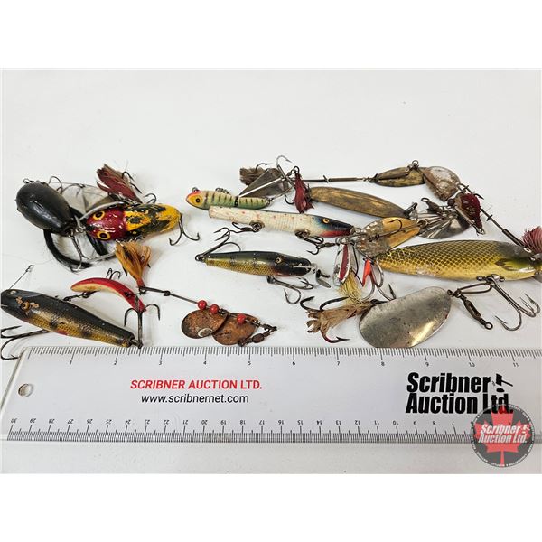 Vintage Fishing Lures :(14) : (Crank Baits; Spinners; Spoons)
