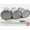Image 7 : GULF Oil Cans (3) : XHD Motor Oil w/Carter Temro Lube Pouring Spouts (2) & PLEWS Pouring Spout (All 