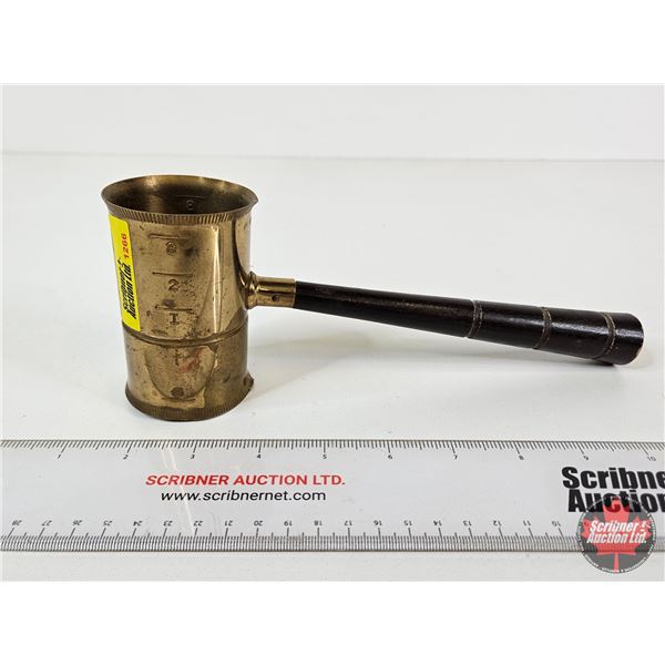 Cocktail Measurer Gavel Jigger : Brass Head & Wood Handle : (2 oz & 3 oz) (Measures : 9-1/2"L)