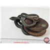 Image 5 : Antique Wooden Wheel Barn Pulleys (2)