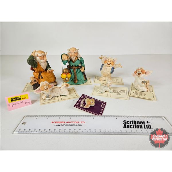 THE WORLD OF KRYSTONIA Figurines w/Swarovski Crystal (7): Panton International Stoke-On-Trent Englan