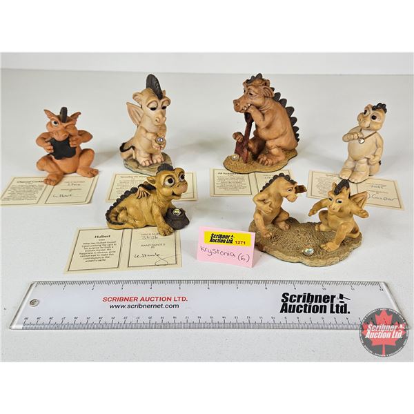 THE WORLD OF KRYSTONIA Figurines w/Swarovski Crystal (6) : Panton International Stoke-On-Trent Engla